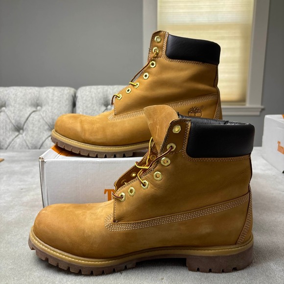 Timberland Premium 6 Inch Boots Mens Size 13 Wheat Nubuck Waterproof Work *02 - Picture 1 of 10